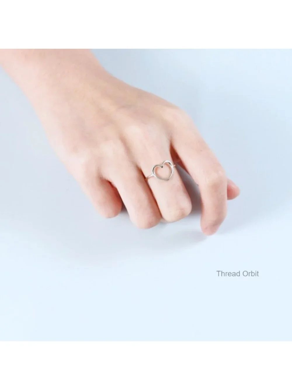 Sterling Silver White Gold Plated Minimalist Heart Ring Engagement Wedding